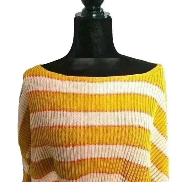 Free People Womens Just My Stripe Oversized Long Sleeve Ribbed Sweater M - Picture 6 of 14